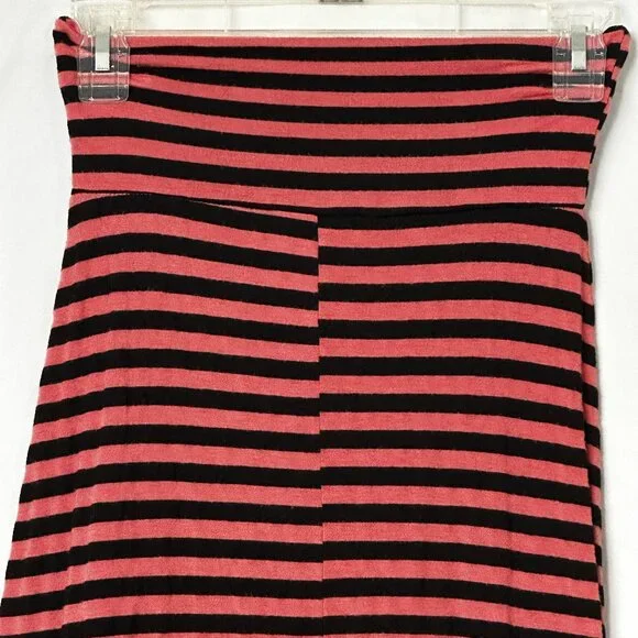 Orangey Peach and Black Striped Long Maxi Skirt Size Small - Picture 4 of 6